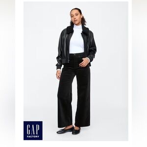 Gap Factory Velvet Wide Leg Jeans Black